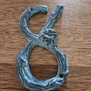 Brass Patina Number 8 With Lady Bug